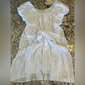 3X White Ophelia Roe Long Dress Womens Plus Size Clothes Short Sleeve Elastic